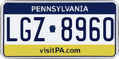 PA license plate LGZ8960