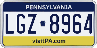 PA license plate LGZ8964