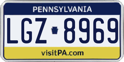PA license plate LGZ8969