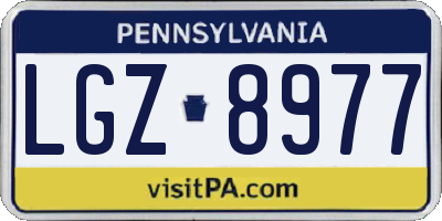 PA license plate LGZ8977