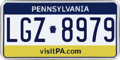 PA license plate LGZ8979