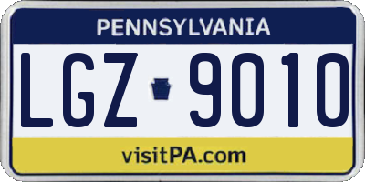 PA license plate LGZ9010