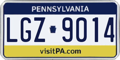 PA license plate LGZ9014