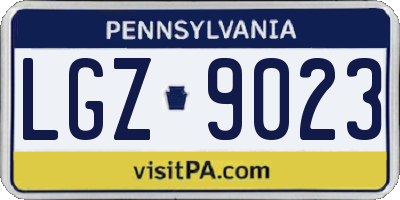 PA license plate LGZ9023