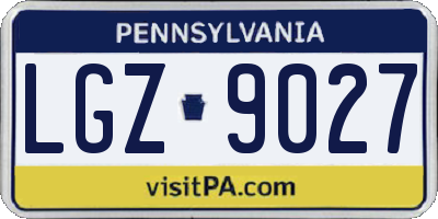 PA license plate LGZ9027
