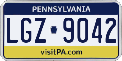 PA license plate LGZ9042