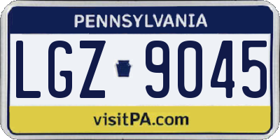 PA license plate LGZ9045
