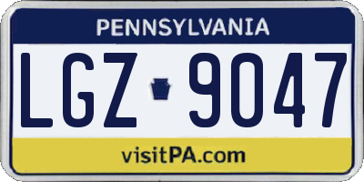 PA license plate LGZ9047