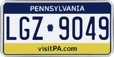 PA license plate LGZ9049