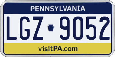 PA license plate LGZ9052