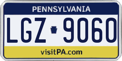 PA license plate LGZ9060