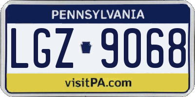 PA license plate LGZ9068