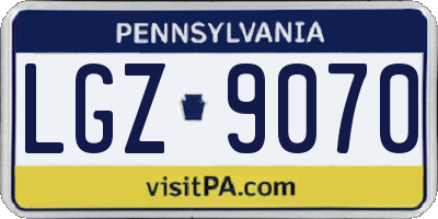 PA license plate LGZ9070