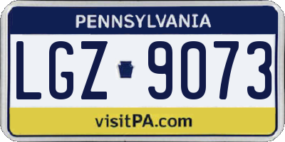 PA license plate LGZ9073