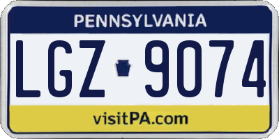 PA license plate LGZ9074