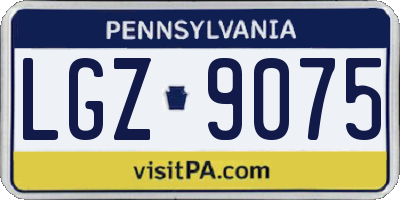 PA license plate LGZ9075