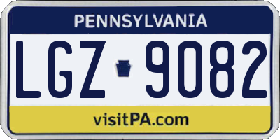 PA license plate LGZ9082
