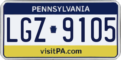 PA license plate LGZ9105