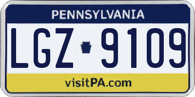 PA license plate LGZ9109