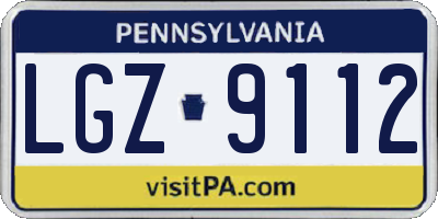 PA license plate LGZ9112
