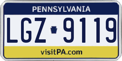 PA license plate LGZ9119