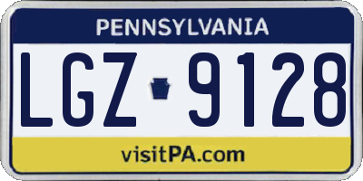 PA license plate LGZ9128