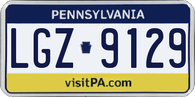 PA license plate LGZ9129