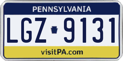 PA license plate LGZ9131