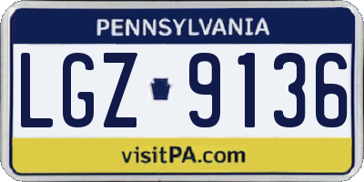 PA license plate LGZ9136