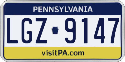 PA license plate LGZ9147