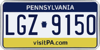 PA license plate LGZ9150
