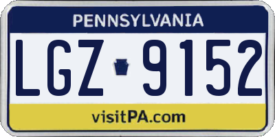 PA license plate LGZ9152
