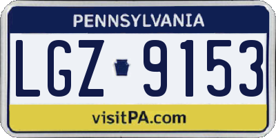 PA license plate LGZ9153