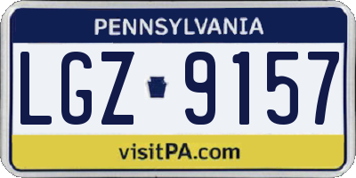 PA license plate LGZ9157