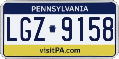 PA license plate LGZ9158