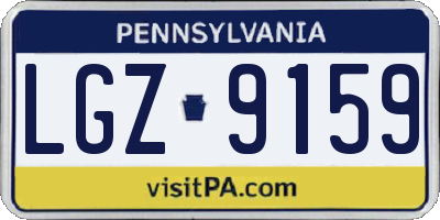 PA license plate LGZ9159