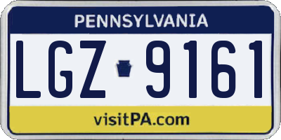 PA license plate LGZ9161