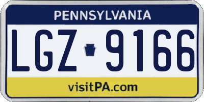 PA license plate LGZ9166