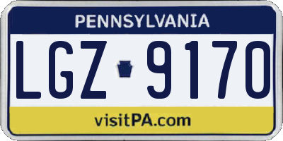 PA license plate LGZ9170