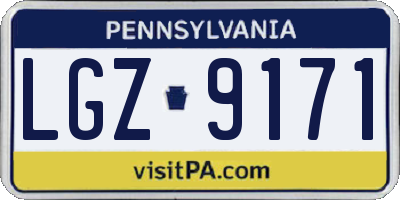 PA license plate LGZ9171
