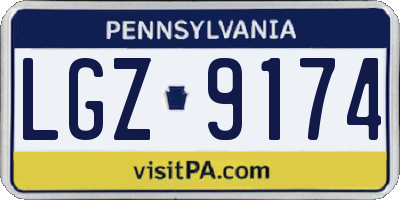 PA license plate LGZ9174