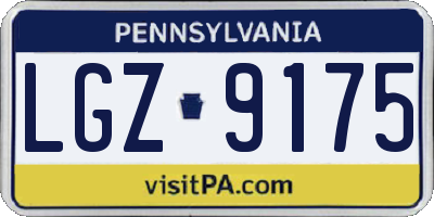 PA license plate LGZ9175
