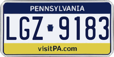 PA license plate LGZ9183