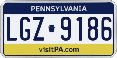 PA license plate LGZ9186