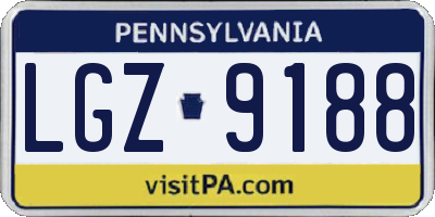 PA license plate LGZ9188