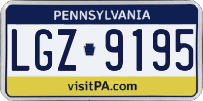 PA license plate LGZ9195