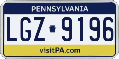 PA license plate LGZ9196