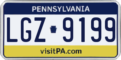 PA license plate LGZ9199