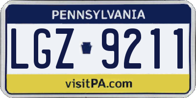 PA license plate LGZ9211
