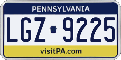 PA license plate LGZ9225